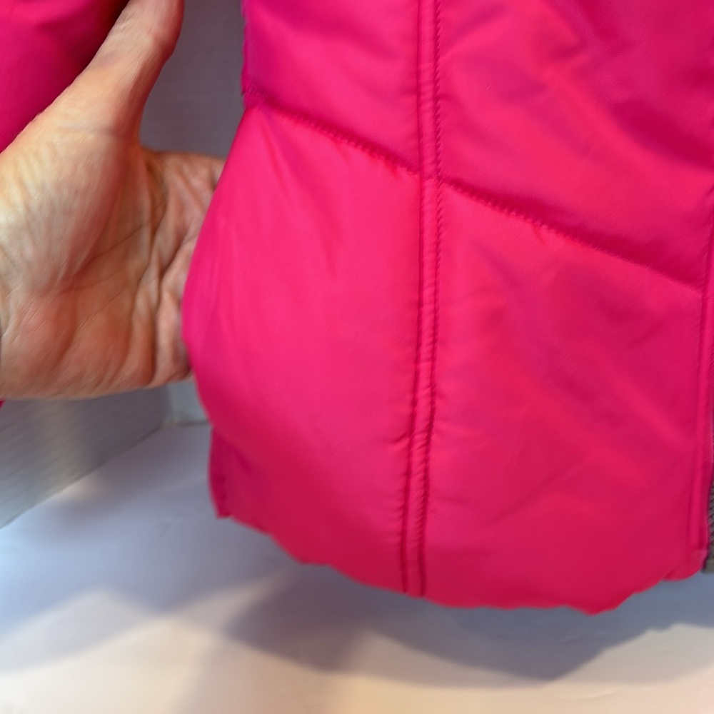 Weathertamer Girls Fuchsia Puffer Jacket with Faux Fur Size 7/8 - Picture 3 of 6